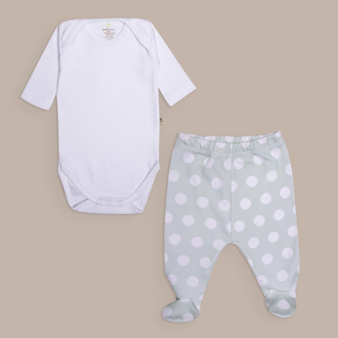 Ajuar Mint polka dots: body y ranita