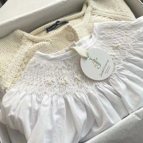 Caja regalo Daphne: vestido punto smock y saquito - comprar online