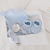 Set regalo escarpines, portachupete y gorro orejitas pima celeste - comprar online