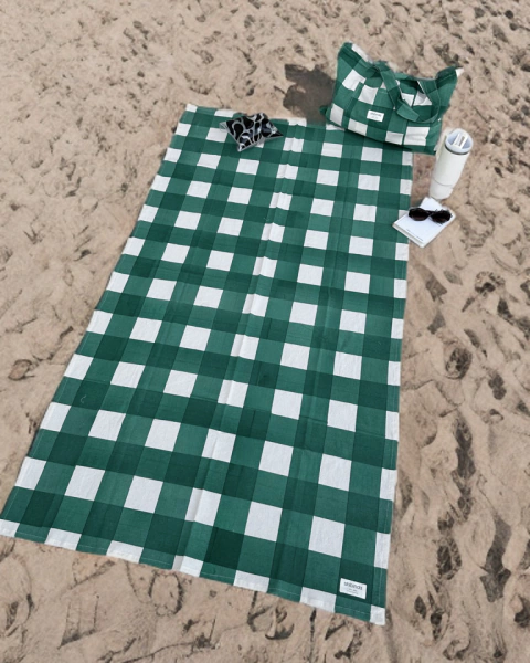 Set BEACH VICHY verde