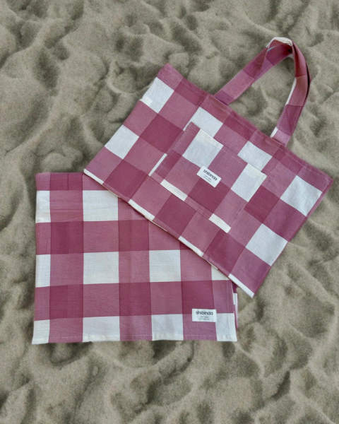 Set BEACH VICHY bordo