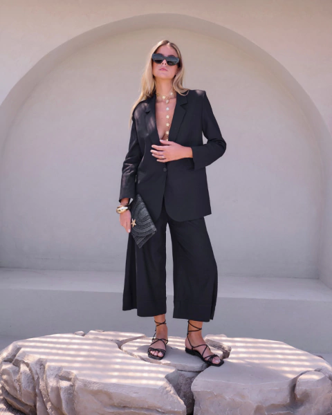 Pantalon CARACOL negro - comprar online