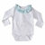 Body Branco Algodão Pima gola floral Verde Menta
