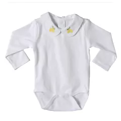 Body Bebê Gola bordada Limão Siciliano Algodão Pima Peruano -Bobotchô