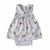 Vestido Body de bebê com gola branca com fechamento nas costas com botões de pressão. Todo na estampa Party que traz uma festa na floresta encantada com vários animais fofos festejando a vida. Uma peça versátil para o enxoval do bebê.