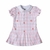 Vestido Body Algodão Pima Vichy Rosa bordados de Morango enxoval de bebê menina