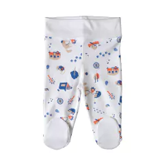 Calçã Punho Algodão Pima Peruano ou calça culote bebê com pezinho sem elástico estampa exclusiva Camping