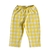 Calça bebê com elástico na cintura com estampa  Vichy Amarelo em algodão Pima Peruano