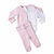 conjunto com Casaco Jacquard Algodão Pima Rosa e calça punho