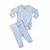 Kit de Body Kimono manga longa + Calça Punho em Algodão Pima Celeste
