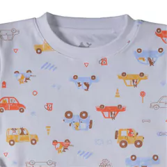 Pijama Infantil Algodão Pima Carros - manga longa