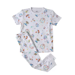 Pijama Infantil Algodão Pima Parque dos Sonhos blusa manga curta e calça