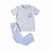 Pijama Infantil Branco com Vichy Celeste bordado Tênis manga curta - Mini Tenista