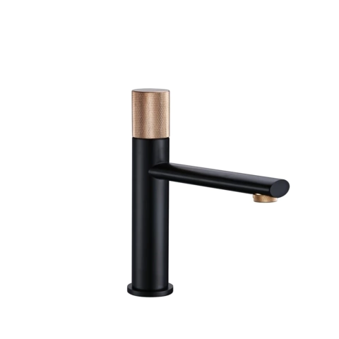 Monomando para lavabo bajo MC-01RGN Negro mate y Rose gold