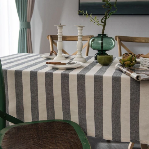 Manteles con rayas plomo SECADO EXPRESS