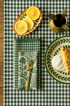 Mantel cuadrille negro