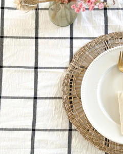 Manteles nórdicos a cuadros en internet