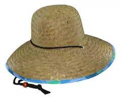 Capelina Sombrero De Paja Bajo Ala Estampada - SILBECO