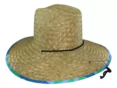 Capelina Sombrero Curva De Paja Bajo Ala Estampada - SILBECO
