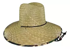 Capelina Sombrero Curva De Paja Bajo Ala Estampada