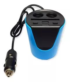 Cargador Para Auto - 2 Toma 12v - 2 Puertos Usb
