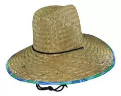 Capelina Sombrero Curva De Paja Bajo Ala Estampada - tienda online