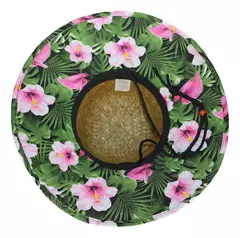 Capelina Sombrero De Paja Bajo Ala Estampada - comprar online