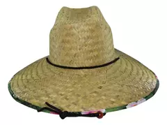 Capelina Sombrero Curva De Paja Bajo Ala Estampada - comprar online