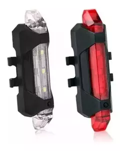 Luz Bicicleta Recargable Usb Blanco - Rojo