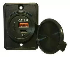 Imagen de Cargador Usb + Usb C 12 24v Empotrable