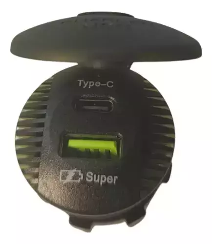 Cargador Usb Doble 12v Carga Rápida Tipo C