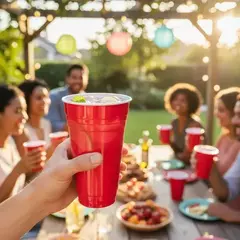 Vaso Americano Rojo Pvc 900cc