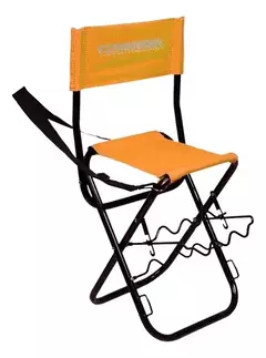 Silla De Pesca Waterdog Plegable Con Respaldo Y Posa Cañas