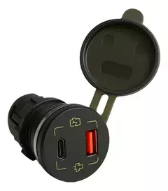 Cargador Empotrable Auto Usb + Usb C Voltímetro Amperimetro