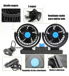 Ventilador 360º 12v Doble Base Giratorio en internet