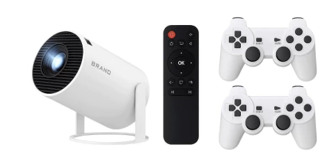 Proyector con android- 2 controloes y juegos retro - comprar online