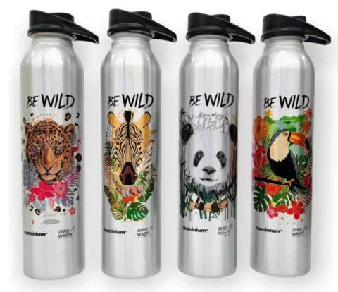 Botella de aluminio animales