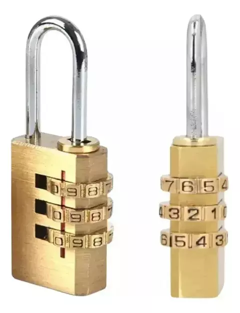 Candado de Combinación Metálico 3 Dígitos – Seguridad sin Llave para Valijas, Cajas y Armarios - comprar online