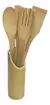 Set de utensillios de madera bamboo con soporte - comprar online