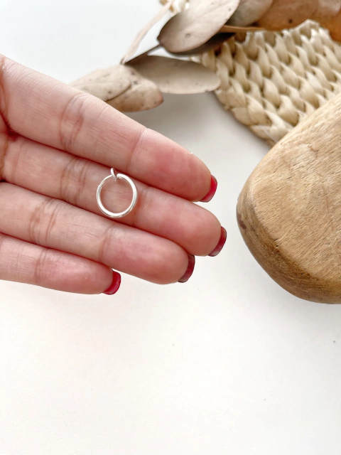 Argollita a presión Tini acero blanco