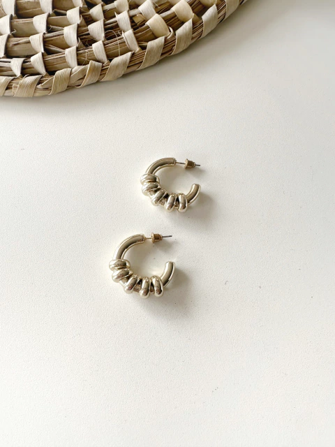 Argollas Nido Doradas Chunky - comprar online