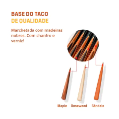 Imagem do Kit Profissional Taco Rosca 3/4 Ash Rei dos Tacos P4B 9.5 mm + Case de Luxo com Acessórios