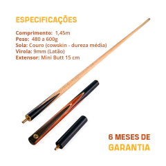 Taco Sinuca 3/4 Ash Rei dos Tacos Special S4D 1,45 m 9 mm