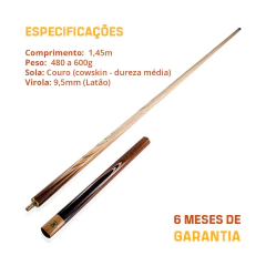 Imagem do Taco Sinuca 3/4 Ash Rei dos Tacos Special S3C 1,45 m 9,5 mm