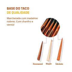 Imagem do Taco de Sinuca Rosca 3/4 Ash Rei dos Tacos Special 10 mm S4D