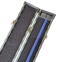 Case de Luxo Madeira para Tacos de Sinuca 3/4 Verde Xadrez - Rei dos Tacos