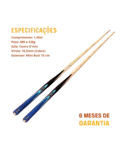 Imagem do Taco de Sinuca Inteiro Ash Omin Gunman G1Z 1,45 m 10,5 mm