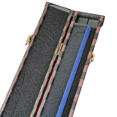 Case de Luxo Madeira para Tacos de Sinuca 3/4 Marrom Xadrez - Rei dos Tacos