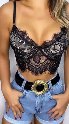 Cropped Rendado Laís na internet