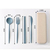 Set Cubiertos Fibra De Trigo Eco 4 Piezas Con Estuche